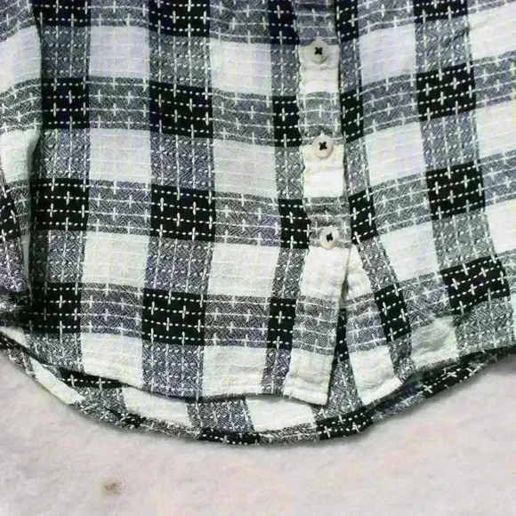 PILCRO Long Sleeve Lightweight Breezy Embroidered Button Up Mandarin Collar XS - Picture 12 of 12